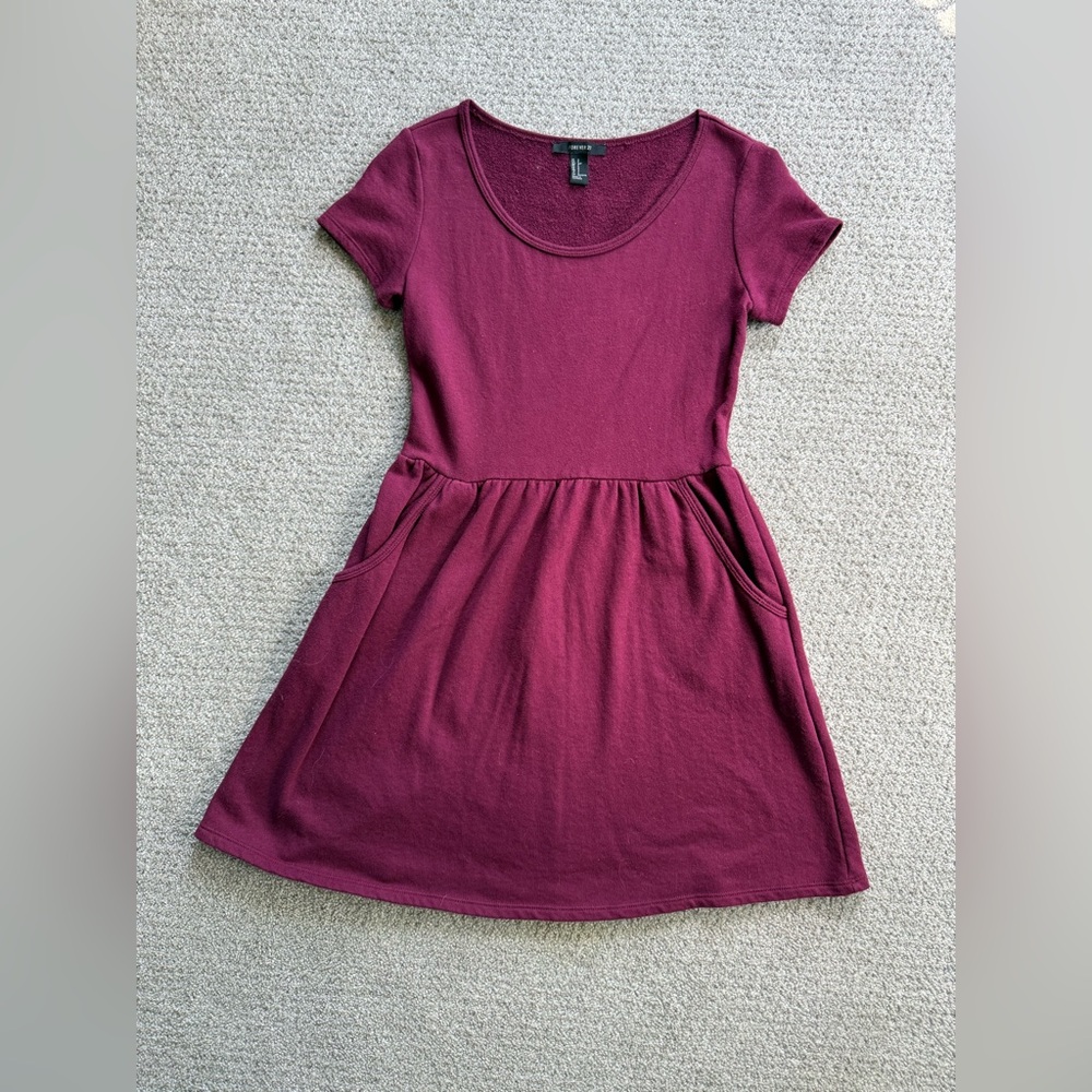 Forever 21 Rich Burgundy Knit skater dress (with Pockets)
